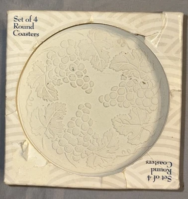 Cornerstone Grapevine Round Stone Set Of 4 Coasters - Image 1 of 4
