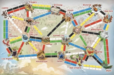 Ticket to Ride First Journey Game Board ONLY & Replacement Board 2016 - Image 1 of 3