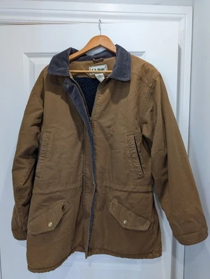  Chaqueta LL Bean Chore Abrigo de Campo de Granero para Mujer Talla M Cuello de Pana Forrado de Vellón Foto 1 de 4