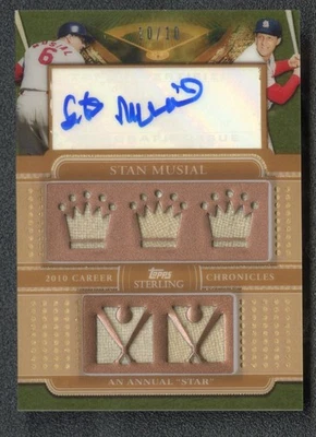 2010 Topps Sterling Career Chronicles Five Relic Stan Musial Auto HOF /10 - Image 1 of 2
