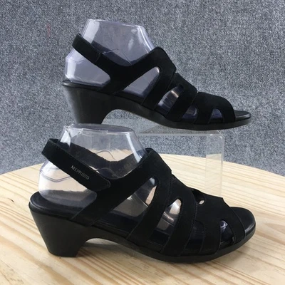 Sandalias Mephisto para mujer 39 Coralie con cordones negras punta abierta informales tacones cubanos Foto 1 de 4