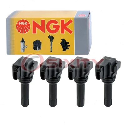 4 шт катушки зажигания NGK для 2012 Subaru Impreza 2,0 л H4 свеча зажигания провод загрузки yl - Изображение 1 из 4
