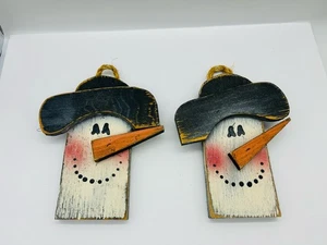 Schneemänner Plaketten aus Holz. Gebraucht - Bild 1 von 4