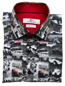 Camisa Manga Larga Estampado Coches Deportivos Retro Claudio Lugli Couture XL 43-44 - Imagen 1 de 20
