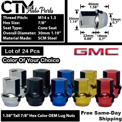 24 GMC SIERRA1500 YUKON CANYON OEM FÁBRICA TUERCA 14X1,5 | RUEDA HEXAGONAL STOCK 7/8" Foto 1 de 3