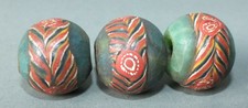 Three Handmade Glass Beads Thailand