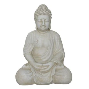 Estatuas de jardín al aire libre beige sentado de Buda por IDEALIST, L21.5 W17.5 H30.5 cm - Imagen 1 de 5