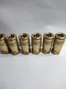 LOT OF 6 NEW PARKER B23E BRASS COUPLER 3/8" NPTF - Picture 1 of 8