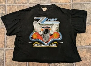 ZZ Top 1983 Eliminator Tour T Shirt Sz M Fantasy Blank cropped / cut off gvc - Picture 1 of 22