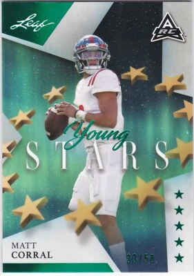 2021 Leaf Young Stars Emerald #17 Matt Corral - Ole Miss Rookie ARC 33/50 - Image 1 of 2