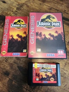 Jurassic Park (Sega Genesis, 1993) Complete in Box, Game, Manual - CIB - Picture 1 of 3