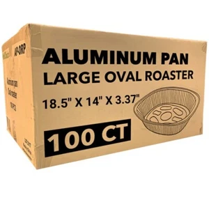 Wholesale Disposable Extra Large Durable Aluminum Oval Turkey Roaster Pan 100 CT - Picture 1 of 4