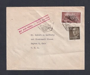SPANISH MOROCCO 1950’s SPANISH ISSUES ON AIRMAIL COVERS TANGER TO OHIO USA - Picture 1 of 2