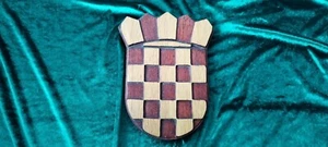 CROACIA ZDS NDH ESCUDO DE ARMAS MONTAJE EN PARED ADORNO MADERA - Imagen 1 de 6