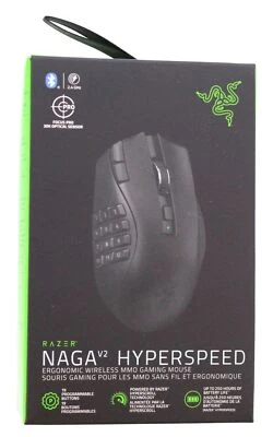 Razer Naga V2 Hyperspeed Wireless MMO Gaming Mouse (Black) - Image 1 of 3