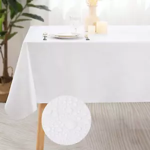Rectangle Waterproof Vinyl Table Cloth, Flannel Backed Tablecloth, Wipeable Plas - Picture 1 of 8