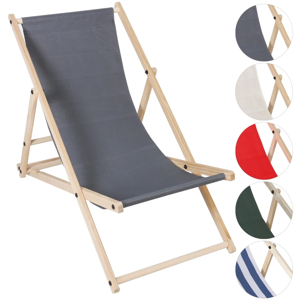 RAPID TECK® Strandliege Holz Liegestuhl Sonnenliege Klappstuhl Gartenliege Campingstuhl klap