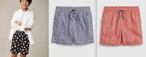 NWT J.Crew Crewcuts $55 Boys' printed swim trunk with UPF 50+, Sz 8, 12 - Picture 1 of 11