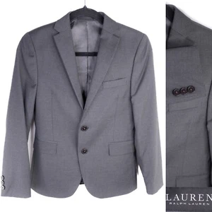 Lauren Ralph Lauren Boys Sports Coat Jacket Micro Check Gray 12R - Picture 1 of 12