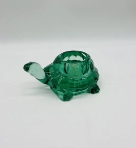 Vintage Indiana Glass Spanish Green Turtle Candle Votive Holder or Tealight EUC - Imagen 1 de 7