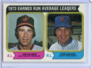 1974 Topps ERA Leaders Tom Seaver Jim Palmer Mets #206 💥🎯 Excelente - Imagen 1 de 2