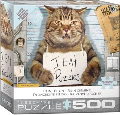Feline Felon 500 Piece Jigsaw Puzzle Eurographics New - Image 1 of 3
