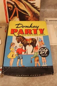 L79 VINTAGE WHITMAN PUBLISHING DONKEY PARTY GAME PIN THE TAIL ON THE DONKEY - Picture 1 of 1