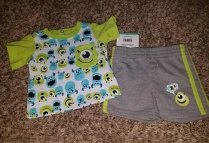 Infant Boy Newborn Short/Shirt Monster Inc. Mike Sulley Outfit~NeW~ - Picture 1 of 5