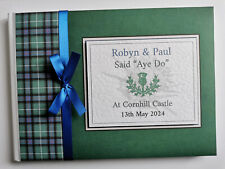Scottish McDonald hunting ancient Tartan wedding guest book, album, gift