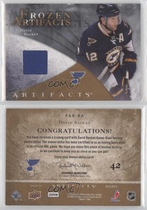 2010-11 Upper Deck Artifacts Retail Frozen Jersey David Backes #FAR-BA