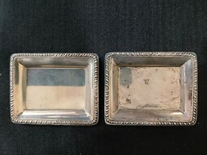 Shreve Co. Sterling Silver Minnie 2"×2.5" Trays - Set Of Two - Picture 1 of 6