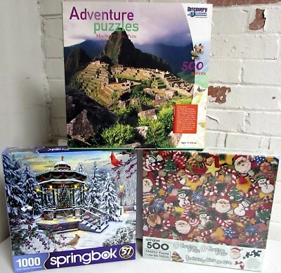 Jigsaw Puzzle 2000 pc Lot 3 #Machu Picchu, Holiday Gazebo, Christmas Treats - Image 1 of 2