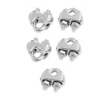 5 Pcs 304 Stainless Steel  Clamp Cable Clip For 3/25" 3Mm Wire Rope F4i61657