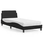  Bett mit Matratze Schwarz 80x200 cm Kunstleder Bett Betten Bettgestell vidaXL