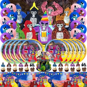 Gorilla Tag Birthday Decor Party Supplies Plate Balloon Cake Topper Banner 5x3ft - Picture 1 of 8