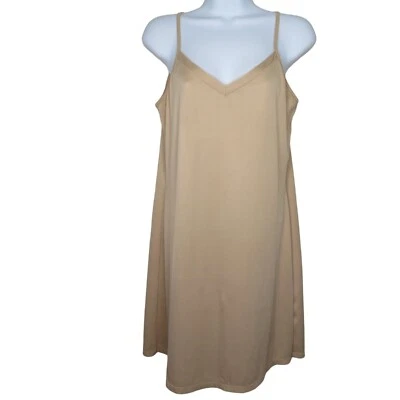 Vestido Completo Vintage Años 80 Vassarette Beige Nylon Sin Cordones Talla M Hasta la Rodilla Modesto Foto 1 de 4