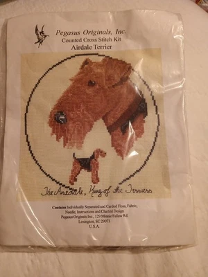 Kit de punto de cruz Pegasus Originals Ctd-Airdale Terrier, King of the Terriers-NUEVO EN PAQUETE Foto 1 de 4