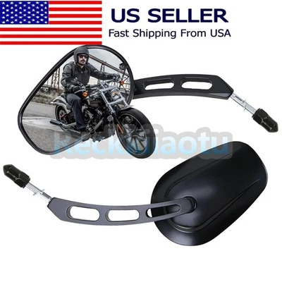 NUEVO Espejos retrovisores para motocicleta se adaptan a la mayoría de Harley roscada de 8 mm Foto 1 de 4