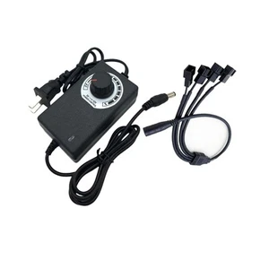 12V PC Lüfterdrehzahlregler, Lüfter Netzteil 100-240V AC bis 3-12V DC 36W Adj... - Bild 1 von 6