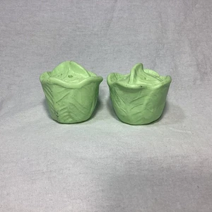 Handgefertigte Keramik Grüner Salat Kohl Salz und Pfefferstreuer - Bild 1 von 6