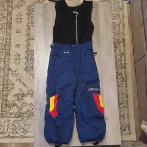 VINTAGE SPYDER TOMMY MOE KIDS BIB SNOW PANTS WITH FLEECE VEST BLUE Size 5 - Picture 1 of 6