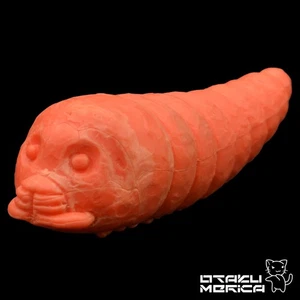 Yamakatsu 1984 Mothra Larva (Orange) - Vintage Godzilla Kaiju Keshigomu 2in - Bild 1 von 4