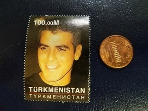 George Clooney amerikanischer Schauspieler Turkmenistan perforierte Briefmarke (c) - Bild 1 von 1
