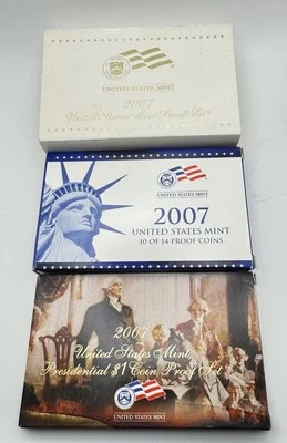 2007-S US Mint Proof Set 14 Coins With BOX & COA - Image 1 of 4
