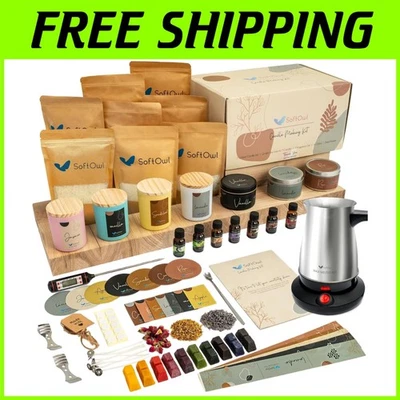 All-Seasons DIY Soy Candle Kit with 7 Scents & Electric Melter - Perfect Gift - Image 1 of 4