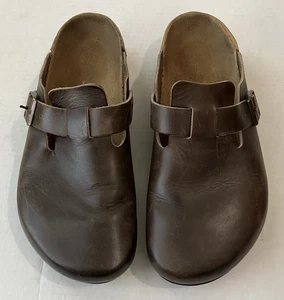 Birkenstock Clogs Mens 45 US 12 Boston Soft Footbed Habana Leather - Picture 1 of 10