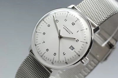 [con caja] Reloj Junghans Max Bill 27/4700.02 cristal de zafiro automático esfera blanca Foto 1 de 4