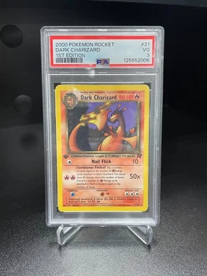 Pokemon Team Rocket 1st Edition Dark Charizard NON Holo 21/82 PSA 3 VERY GOOD - Image 1 of 2