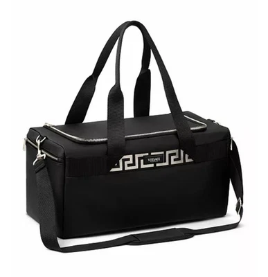 NEW Versace Fragrances Black Duffle with Silver Tone Zipper Travel Overnight Bag - Image 1 of 4
