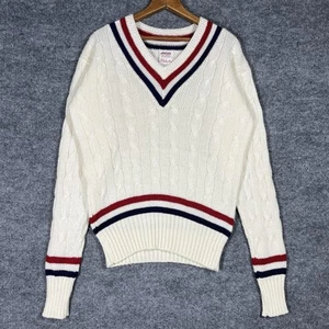 VINTAGE 60s A.G. Spalding & Bros Tennis Sweater Mens Large Cable Knit Jaeger - Picture 1 of 11